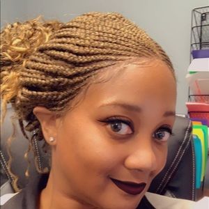 Color 1B/27 Goddess Box Braids 13x4 Lace Frontal Wig 28 inches in length